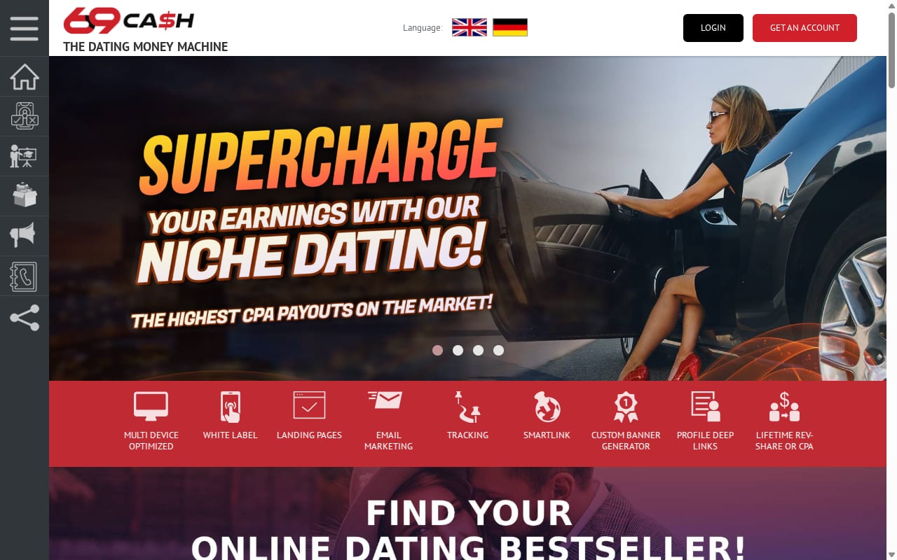 69Cash website screenshot