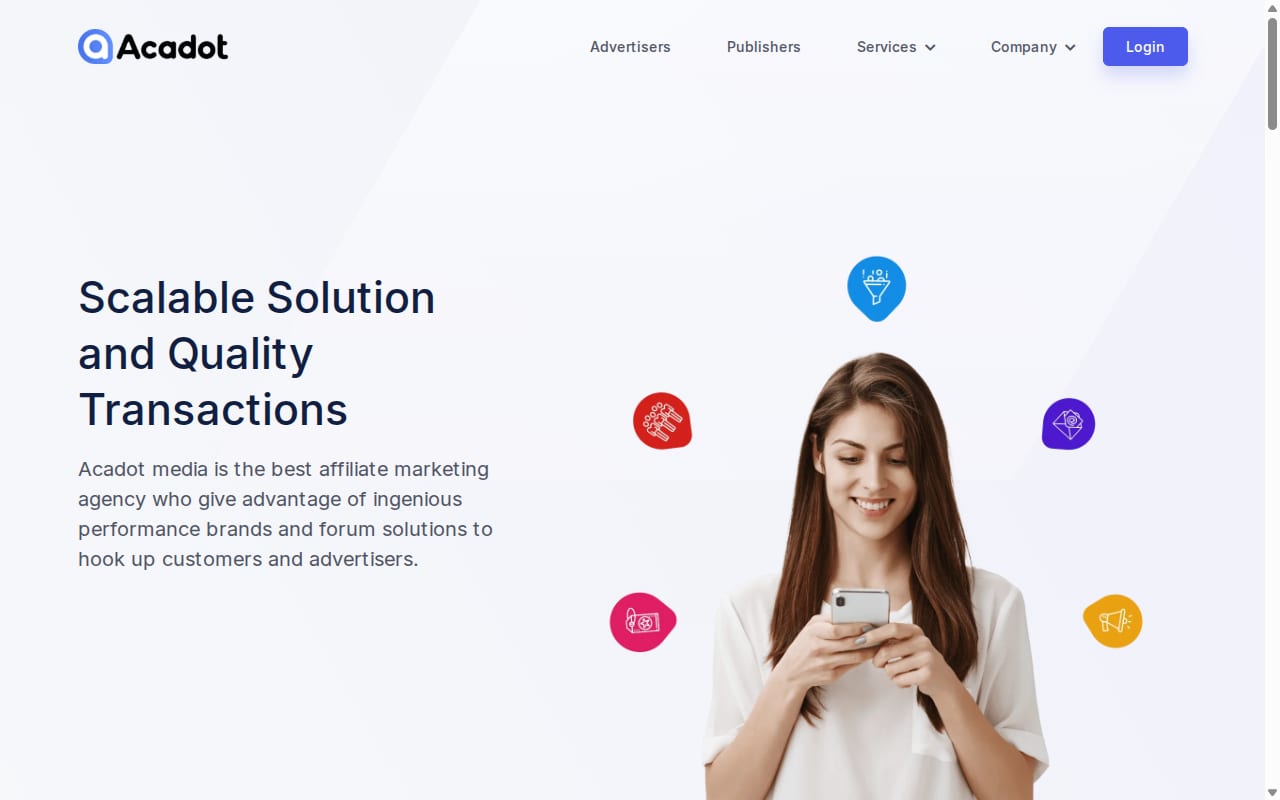 Acadot Media website screenshot