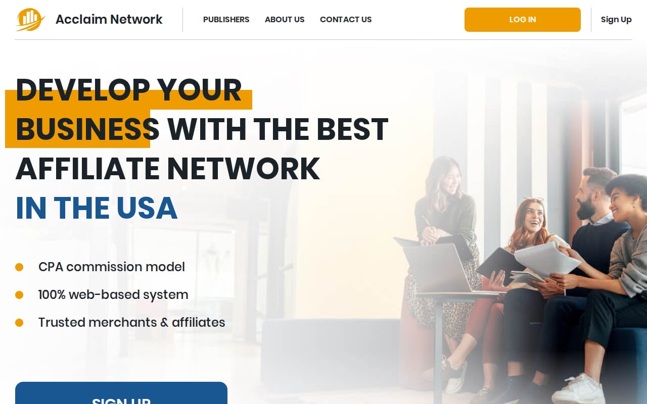 Acclaim Network website screenshot