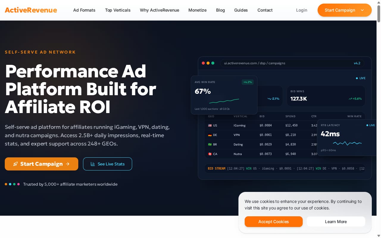ActiveRevenue 網站截圖