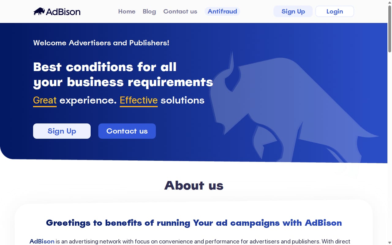AdBison website screenshot