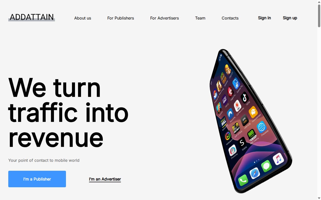 AddAttain website screenshot
