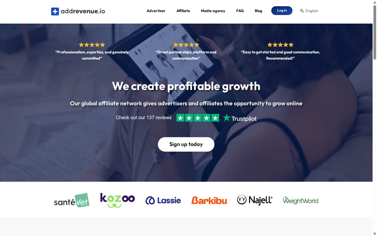 addrevenue.io website screenshot
