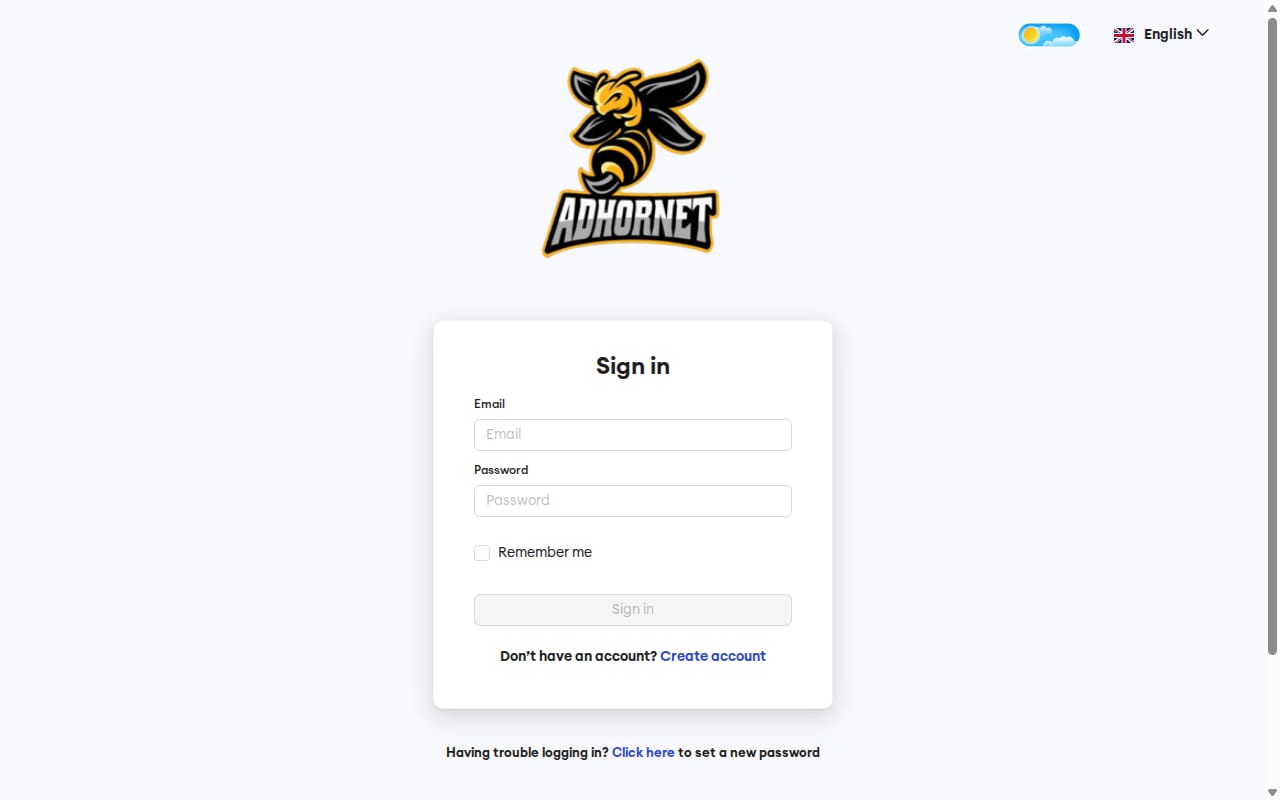 Adhornet website screenshot