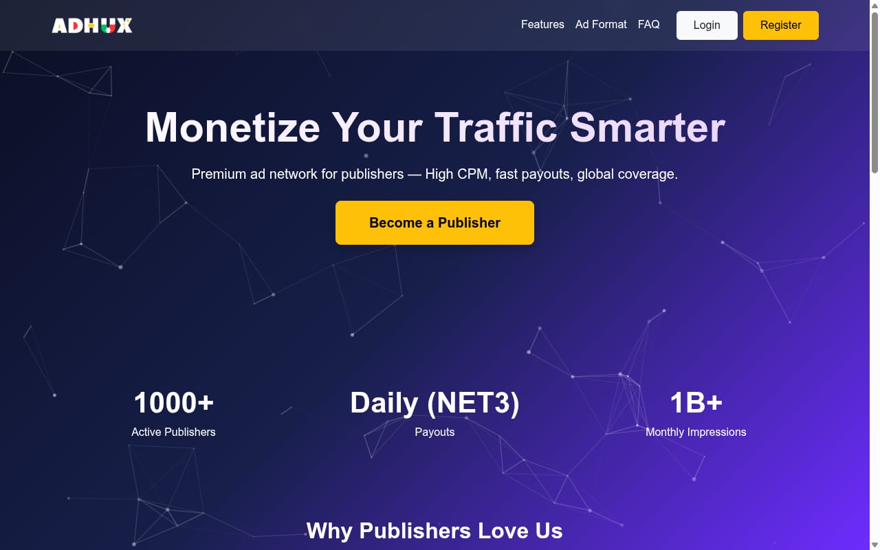Adhux website screenshot
