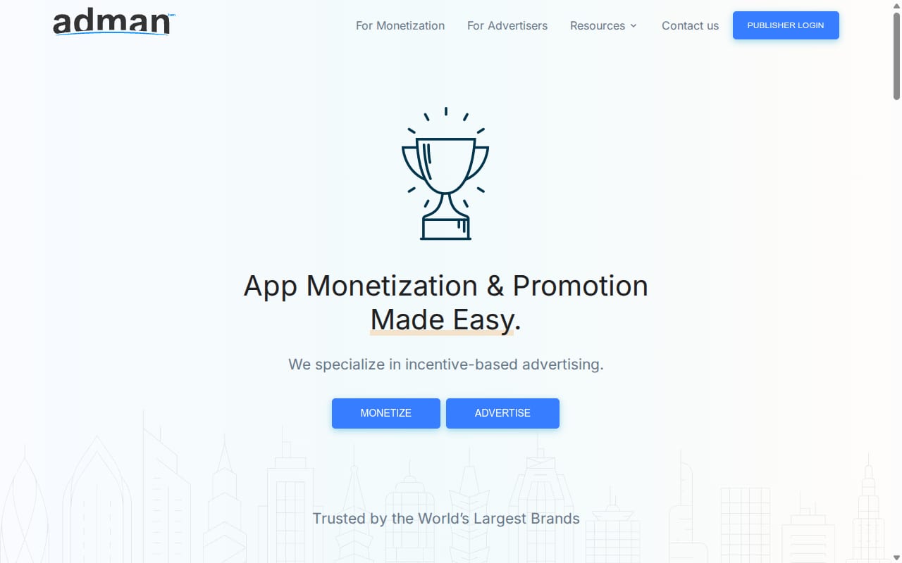 AdMantum website screenshot