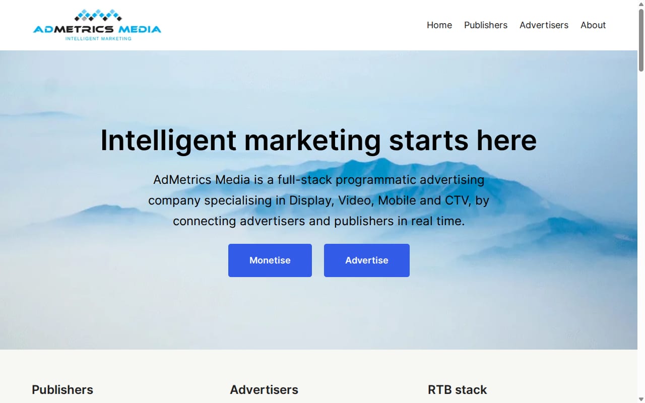 AdMetrics Media website screenshot