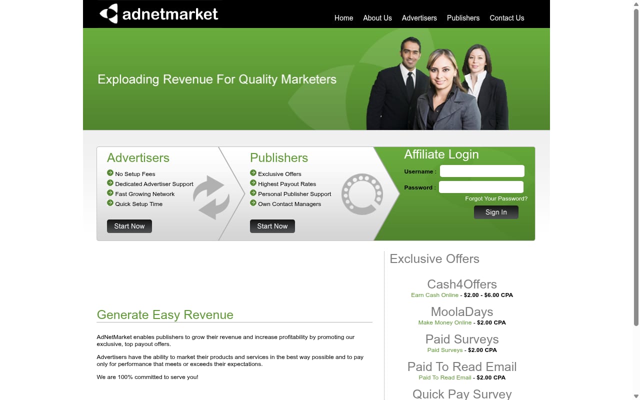 AdNetMarket 網站截圖