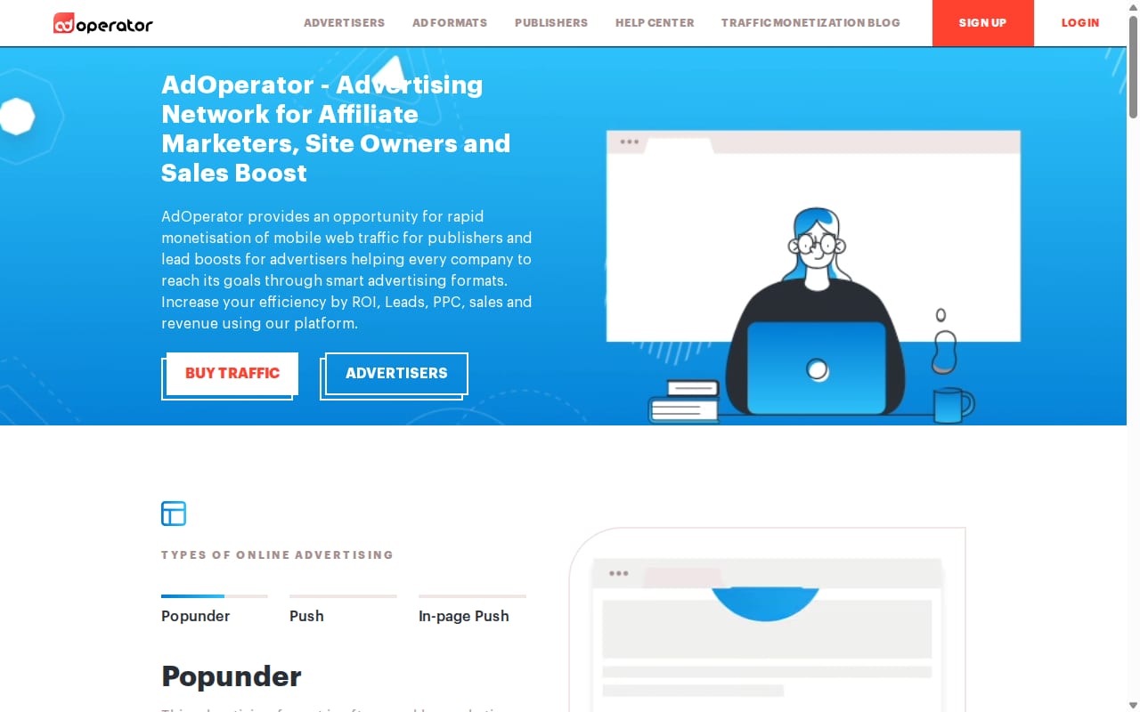 AdOperator website screenshot
