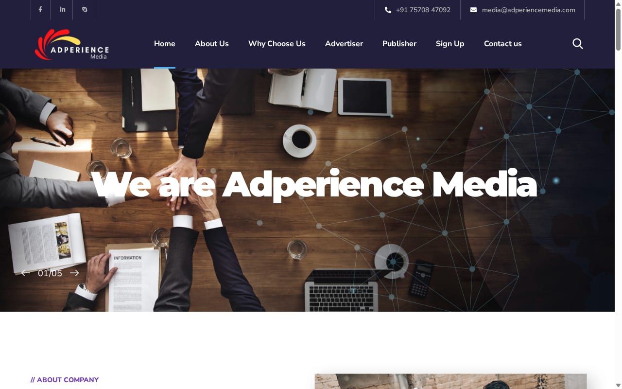 Adperience Media website screenshot
