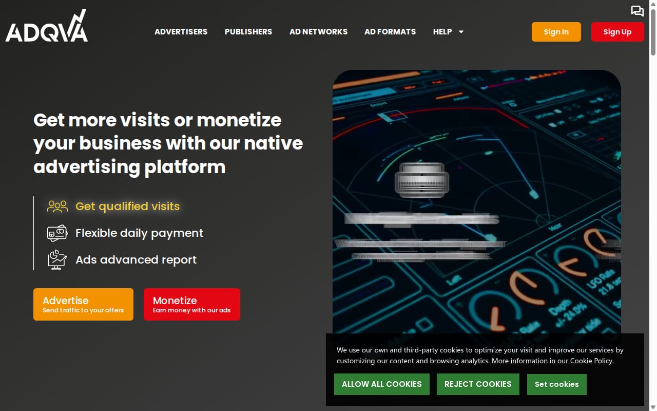 Adqva website screenshot