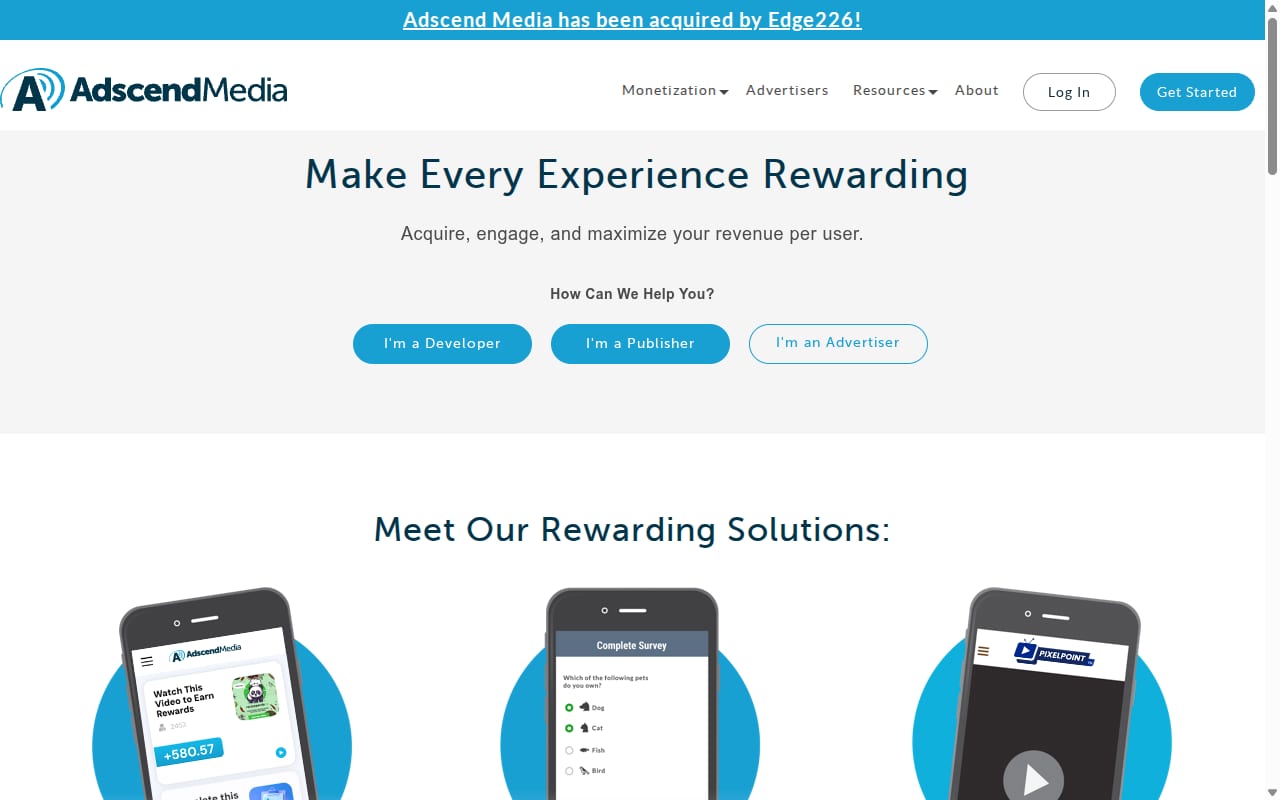 Adscend Media 網站截圖
