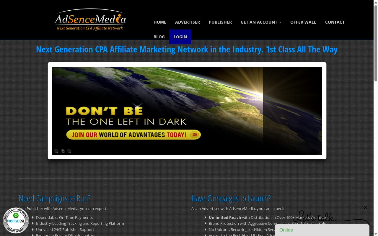 AdSenceMedia website screenshot