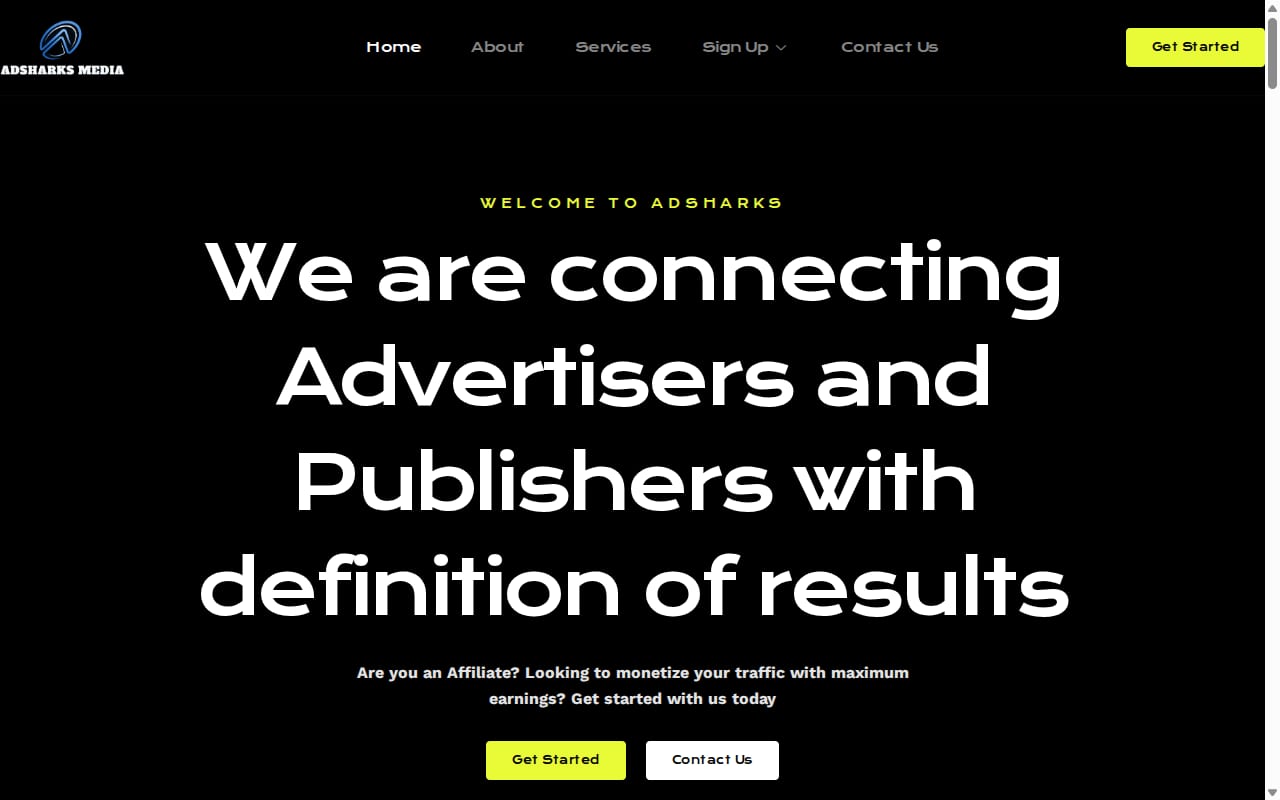 Adsharks Media 網站截圖