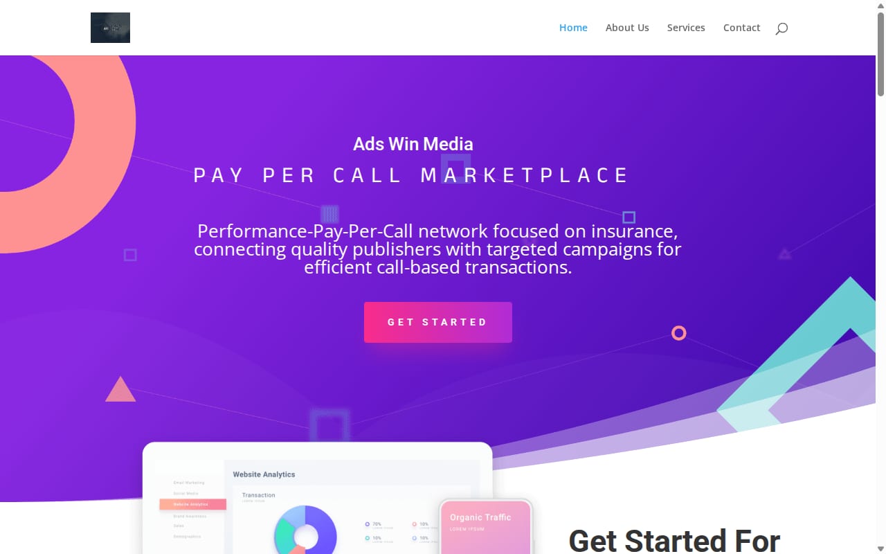 Ads Win Media website screenshot