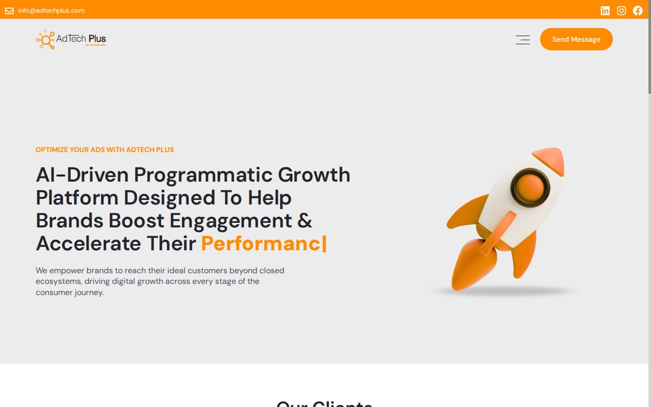 AdTech Plus website screenshot