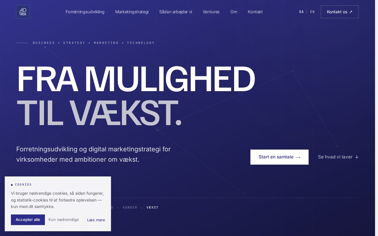 ADTRIX website screenshot