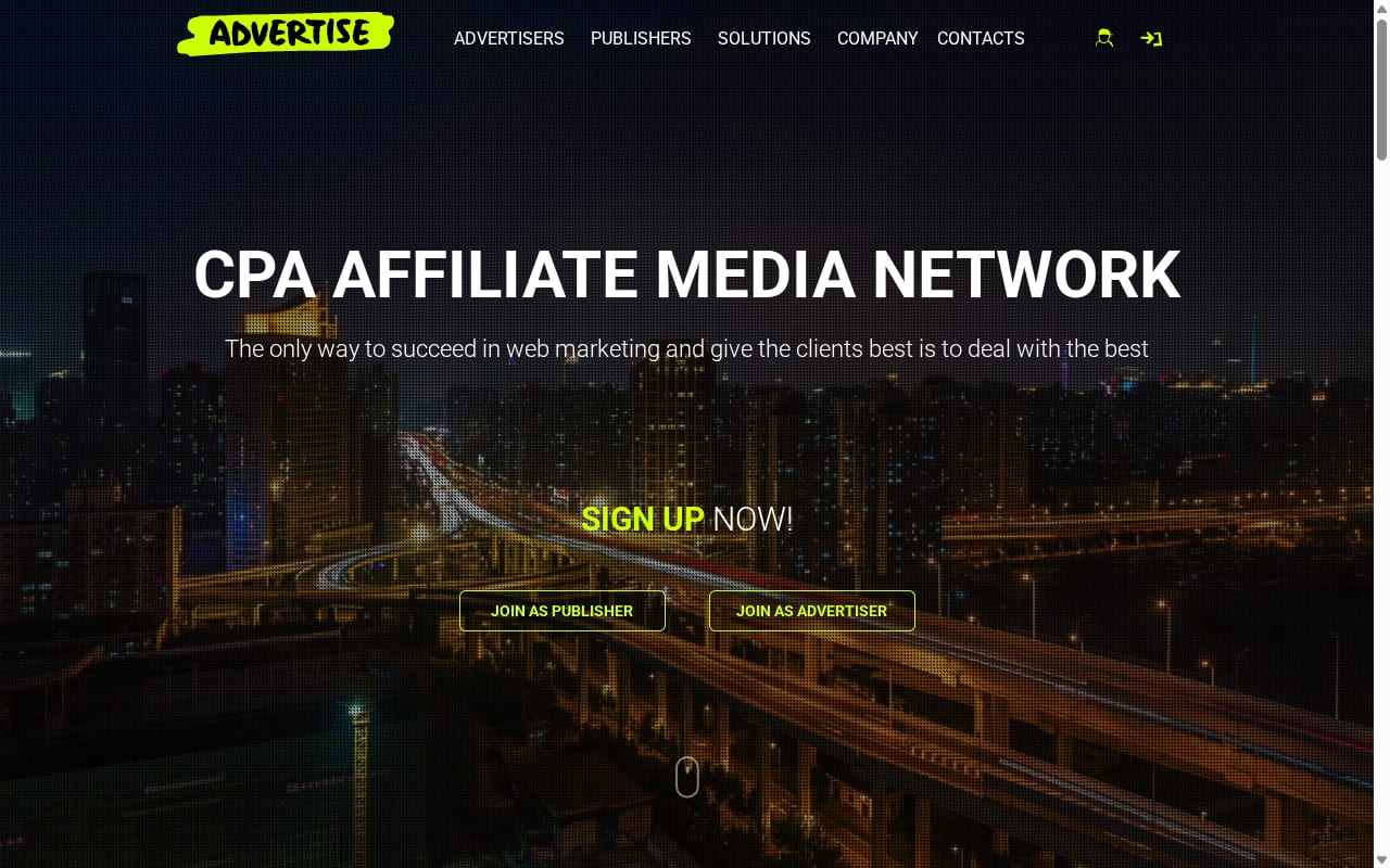 Advertise.net website screenshot