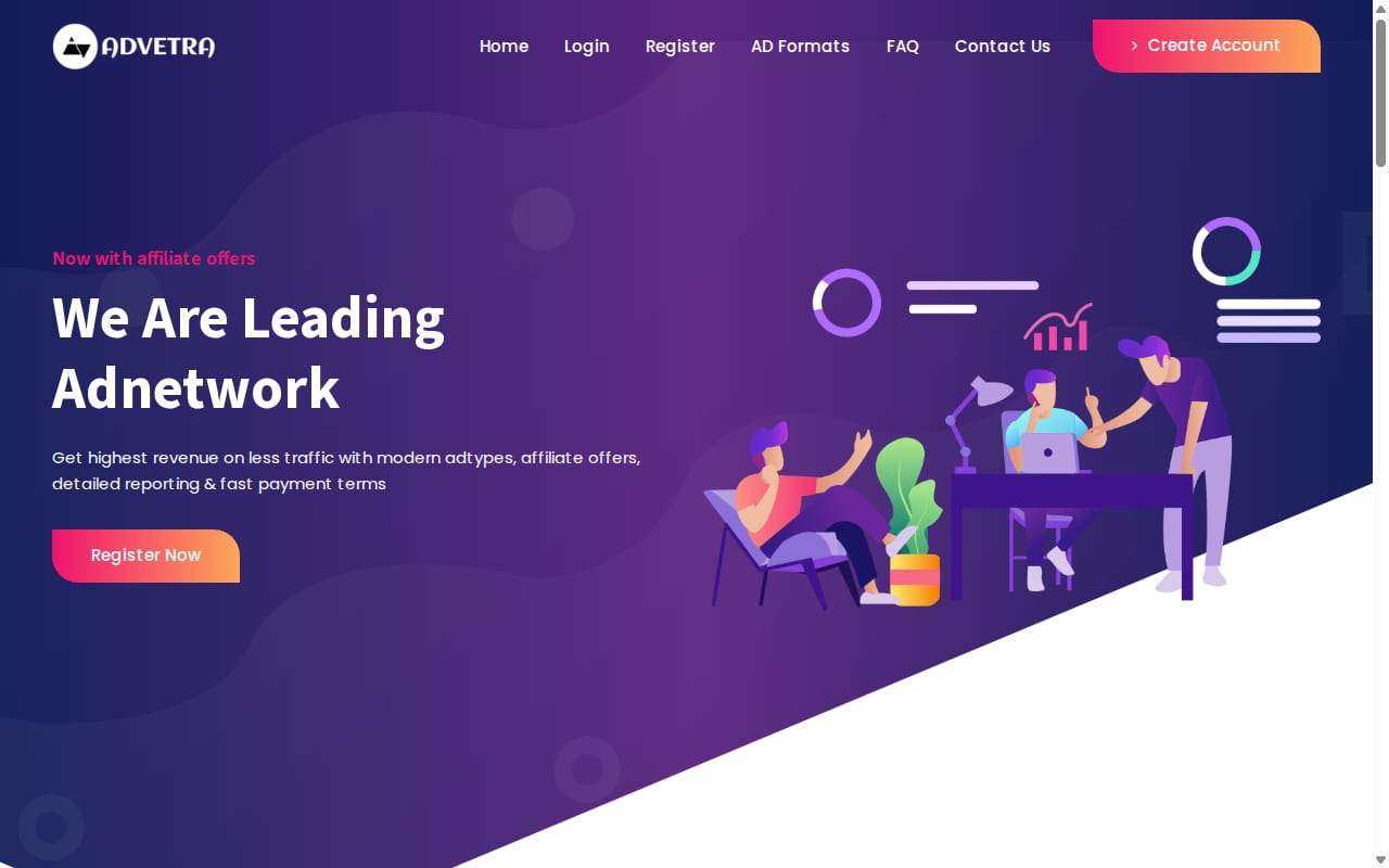 Advetra website screenshot