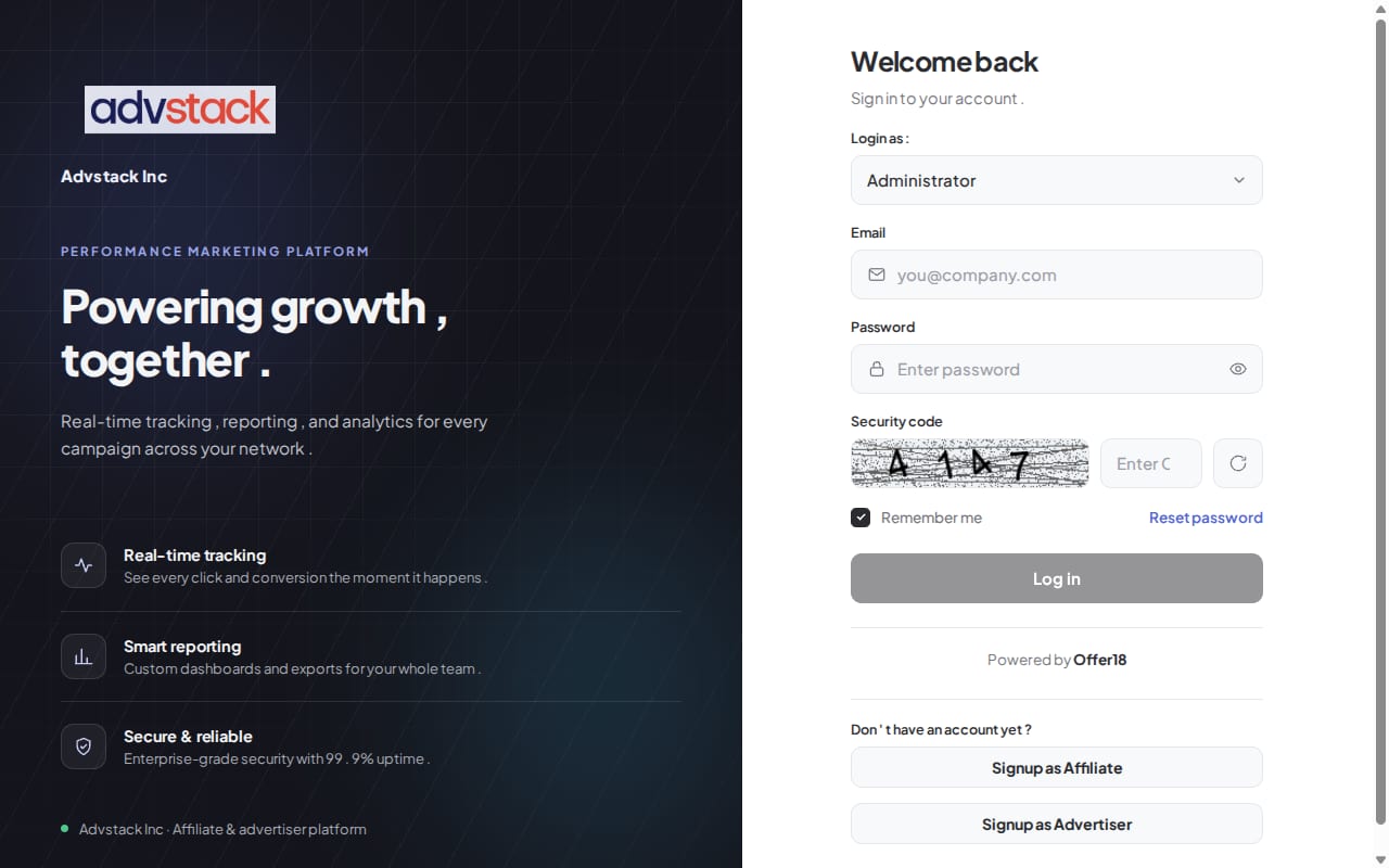 Advstack website screenshot
