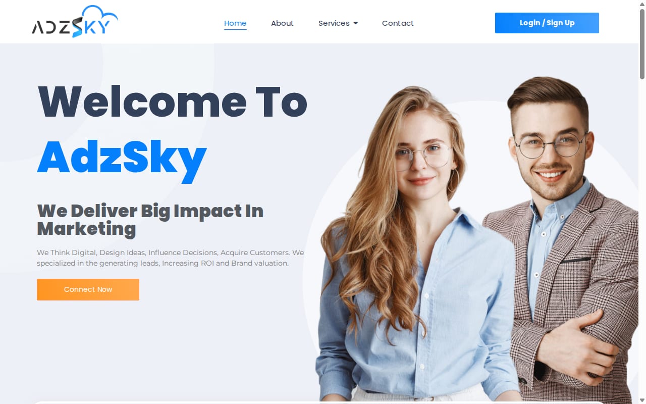 AdzSky website screenshot