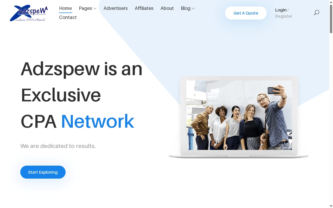 Adzspew website screenshot