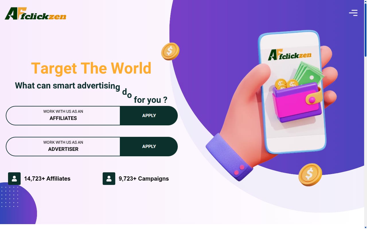 Affclickzen website screenshot
