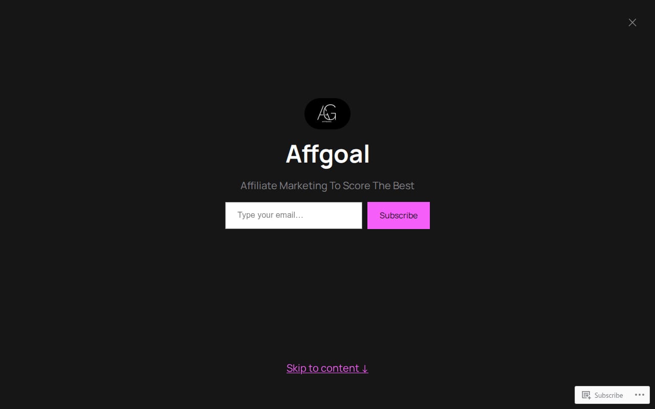 Affgoal 網站截圖