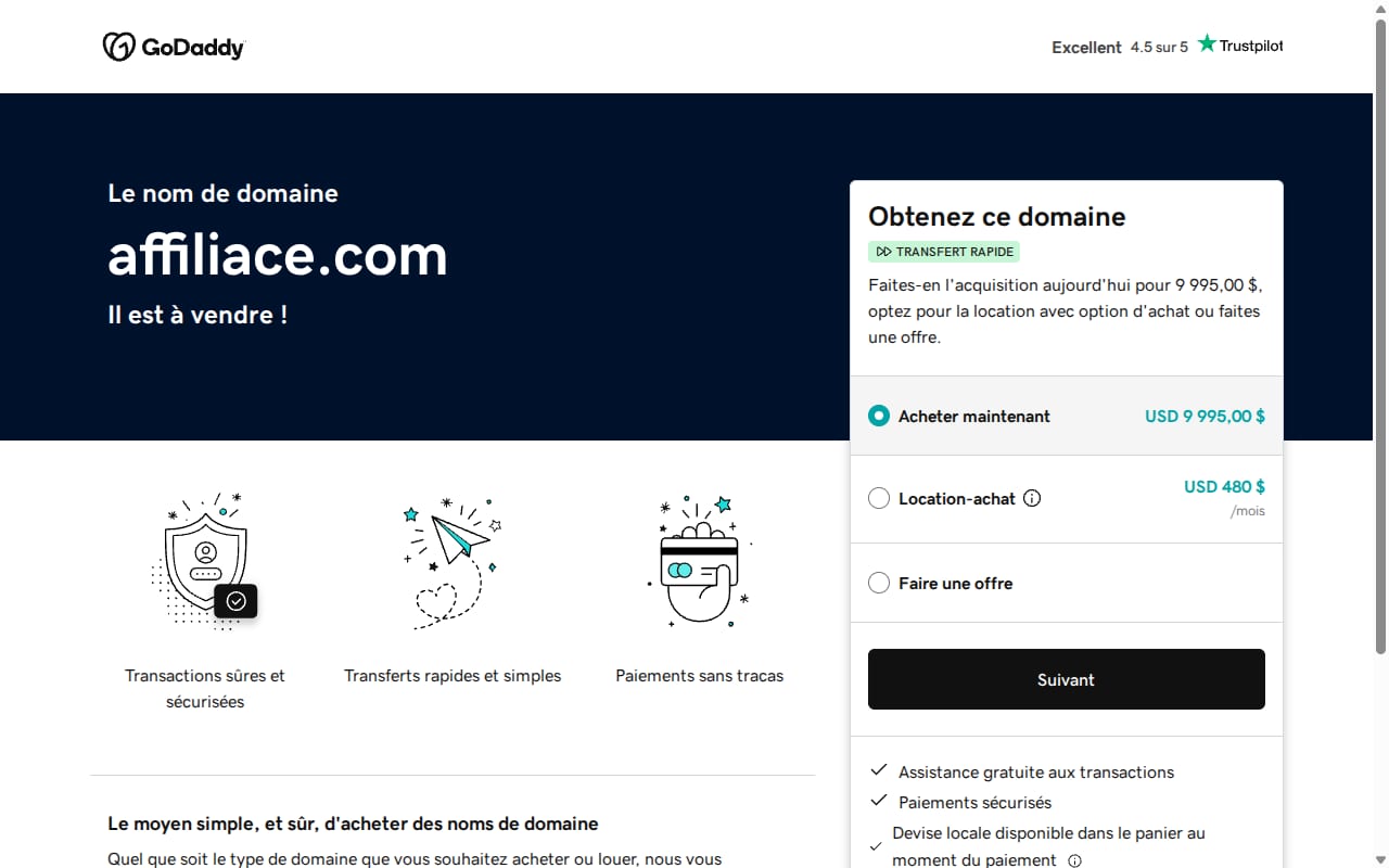 Affiliace website screenshot