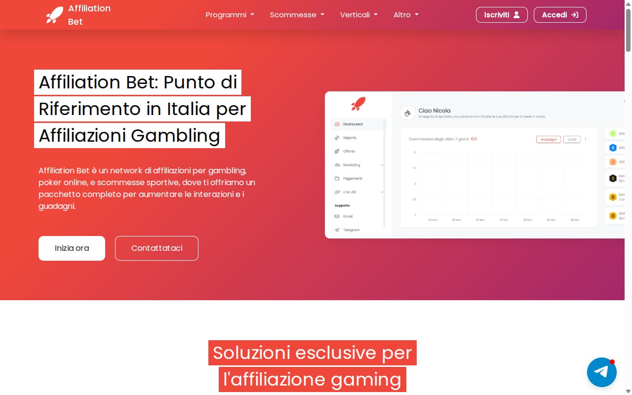 Affiliation Bet website screenshot
