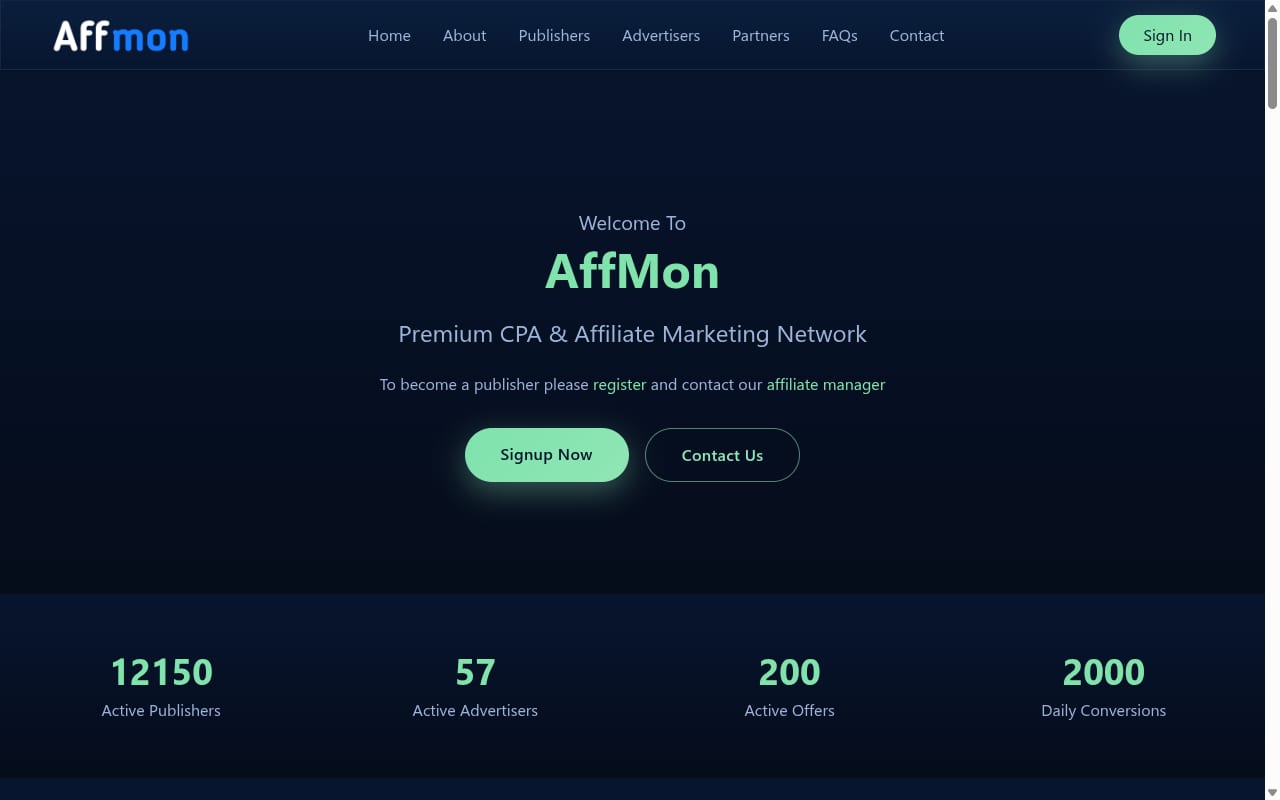 AffMon 網站截圖
