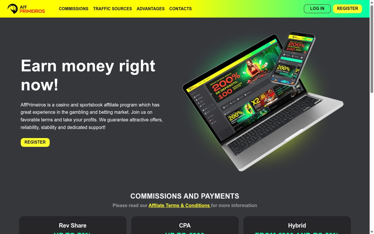 AffPrimeiros website screenshot