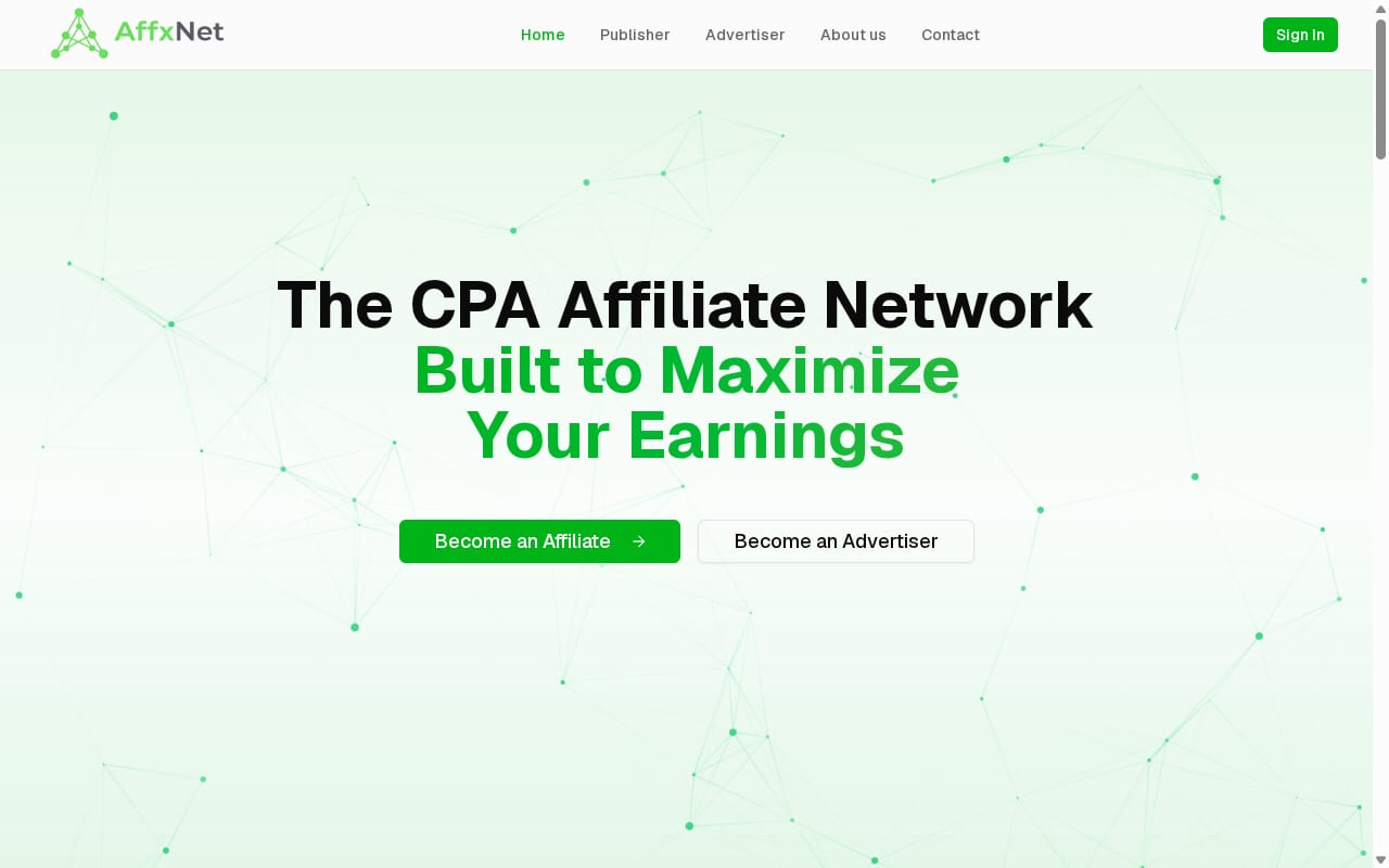 Affxnet website screenshot