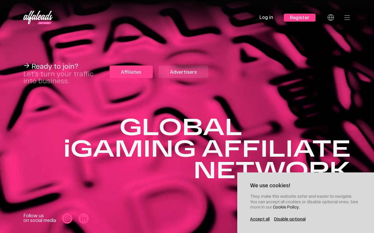 Alfaleads Network 網站截圖