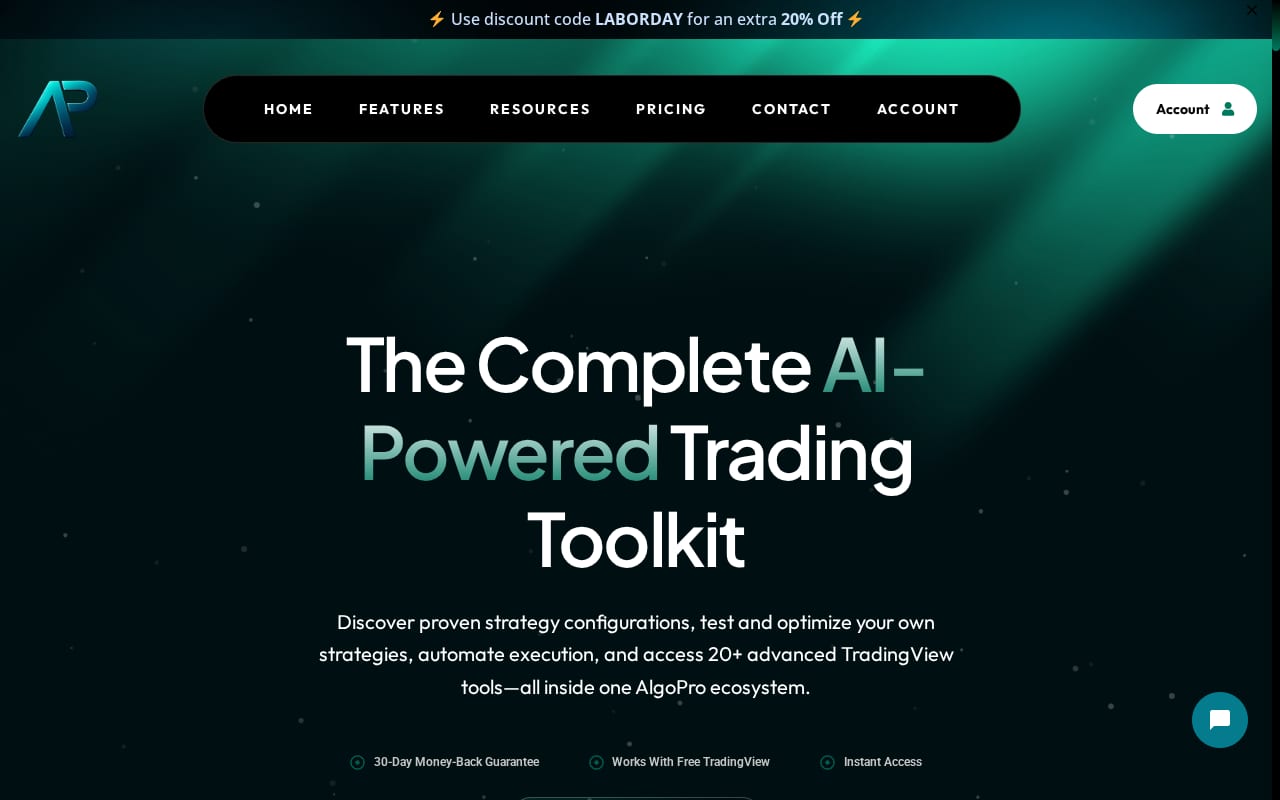 AlgoPro Affiliate Program website screenshot