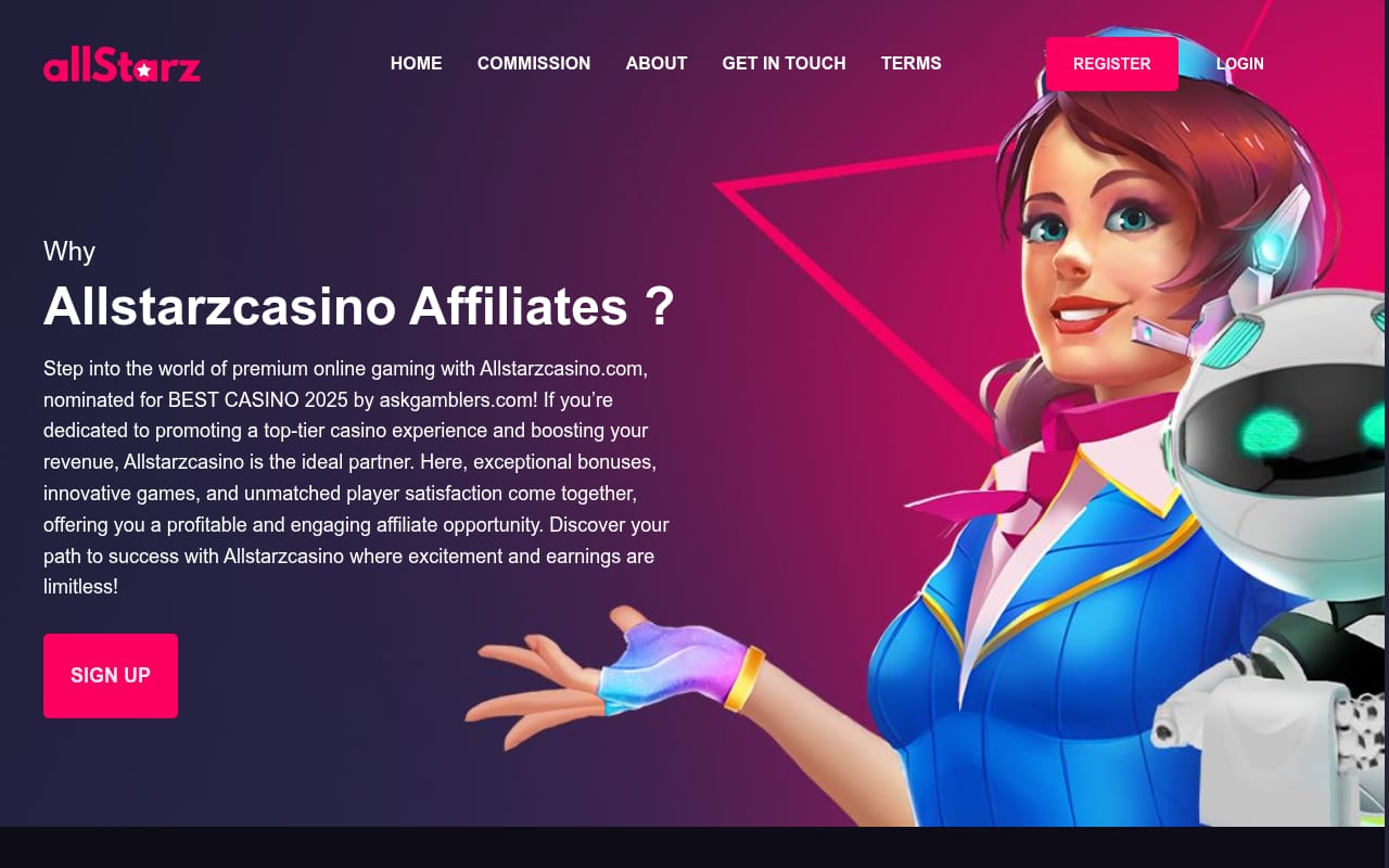 Allstarzcasino Partners website screenshot