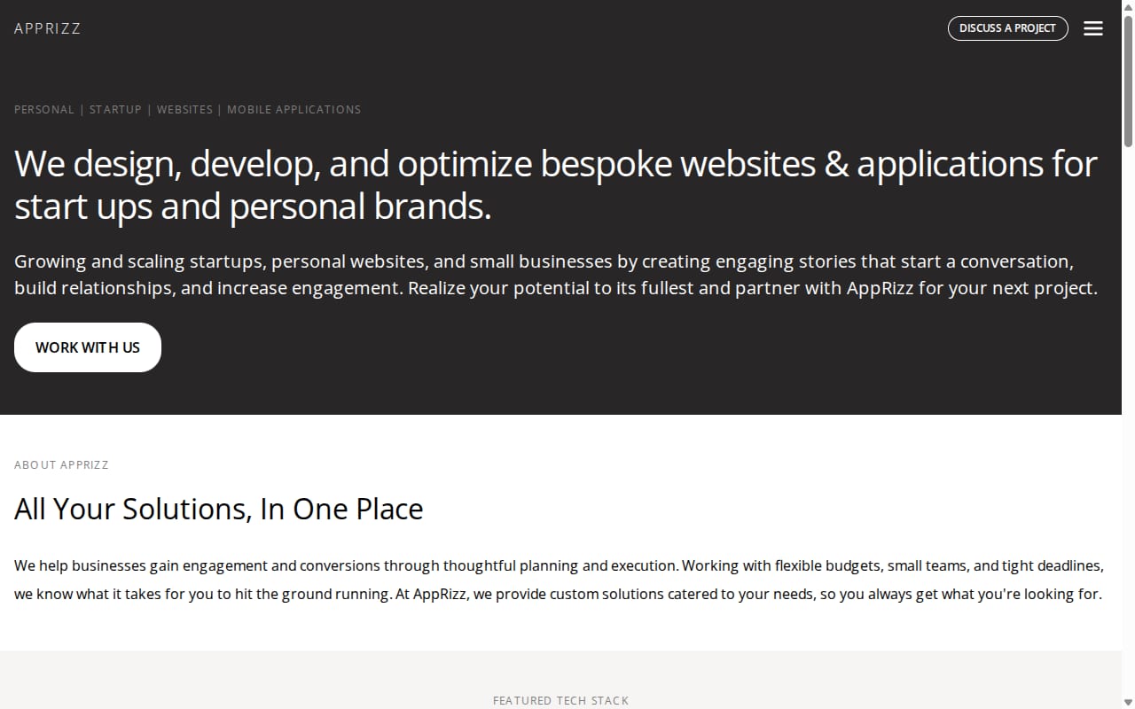 Apprizz website screenshot