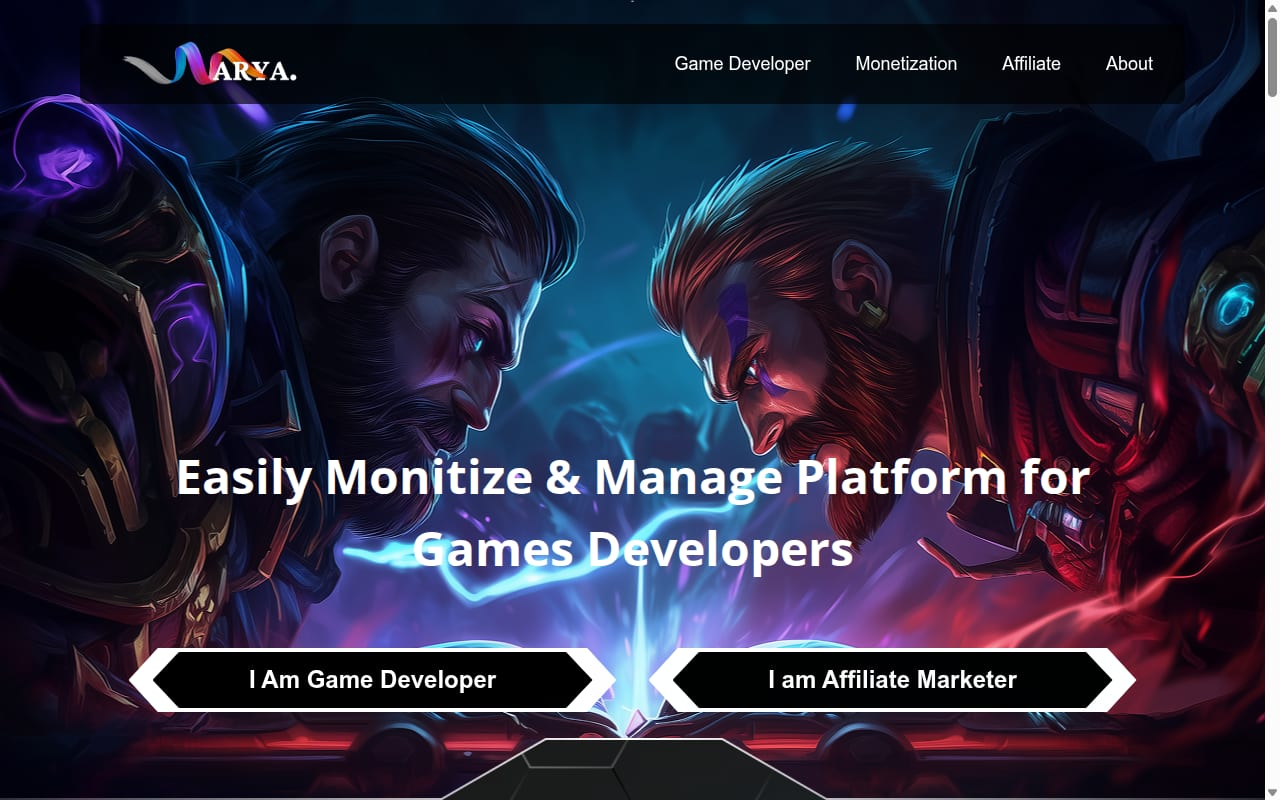Arya.Games website screenshot