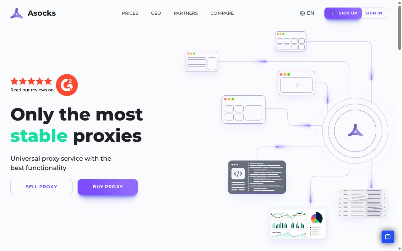 Asocks Referral Program website screenshot