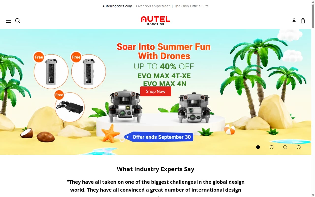Autel Robotics Affiliate Program website screenshot