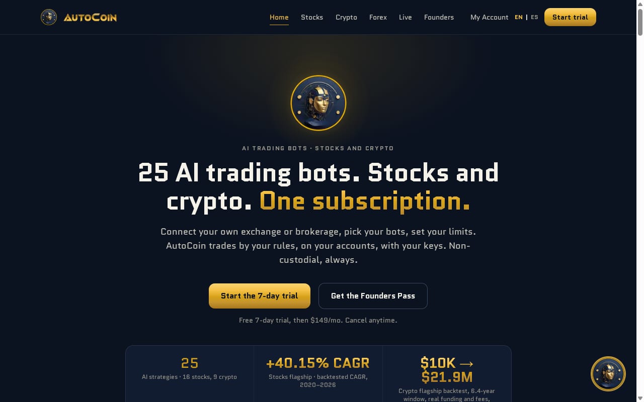 AutoCoin Affiliate Program website screenshot