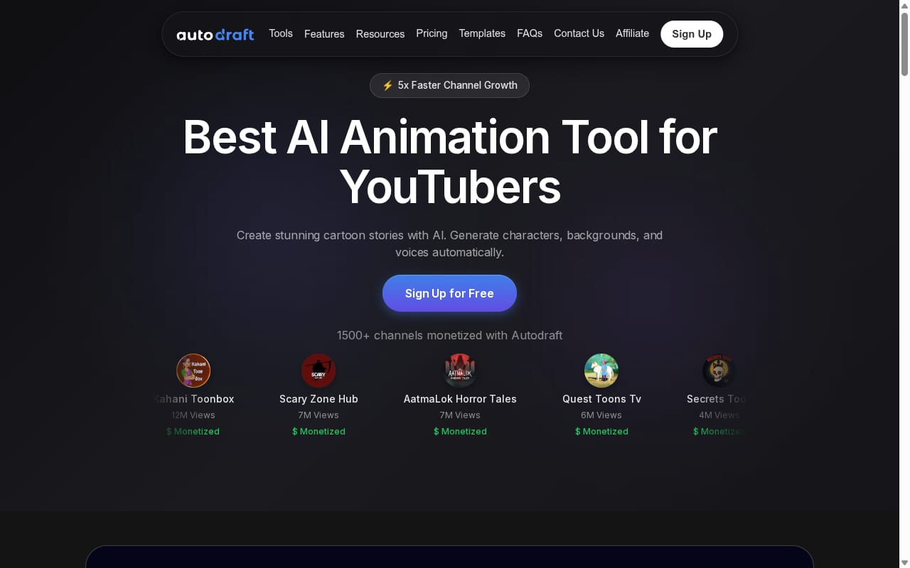 AutoDraft AI Partner Program 網站截圖