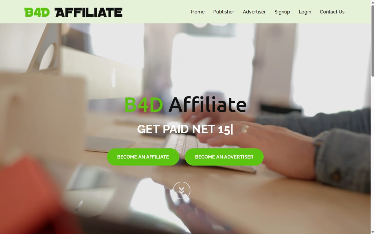 B4D Affiliate website screenshot