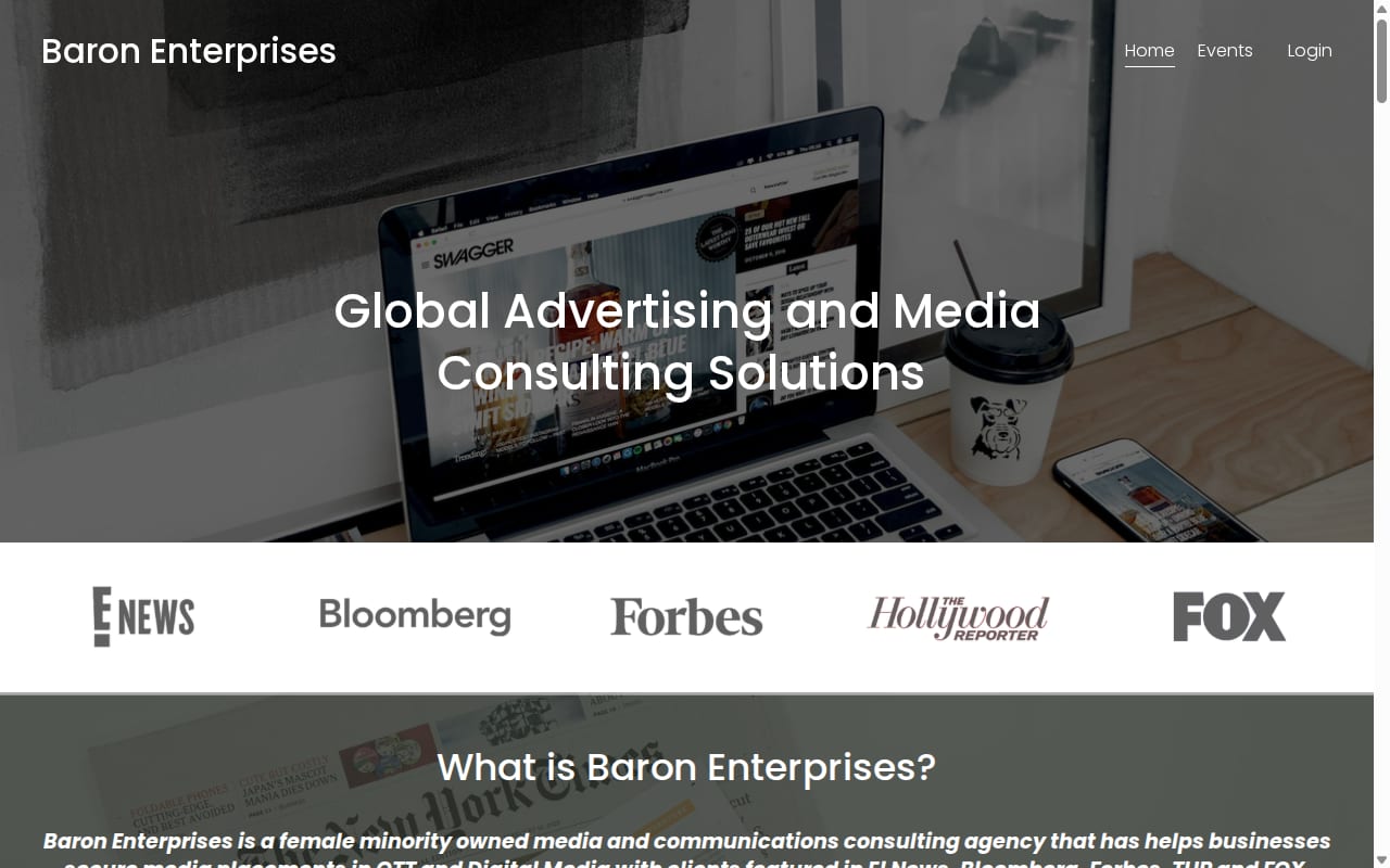 BaronAds website screenshot