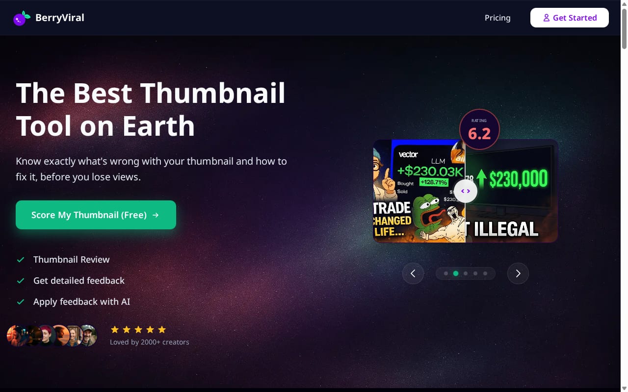 BerryViral Affiliate Program 網站截圖