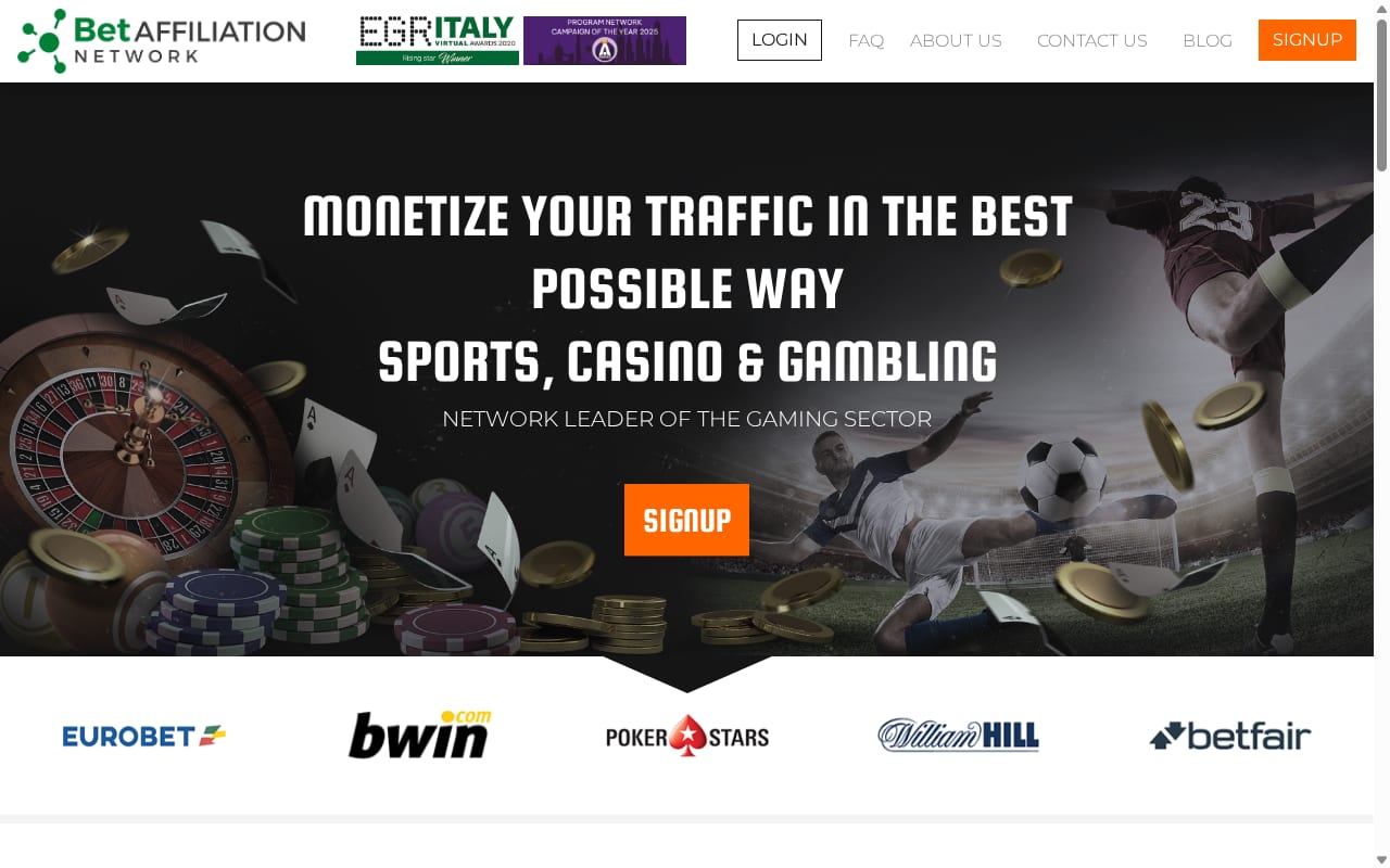 BetAffiliation website screenshot