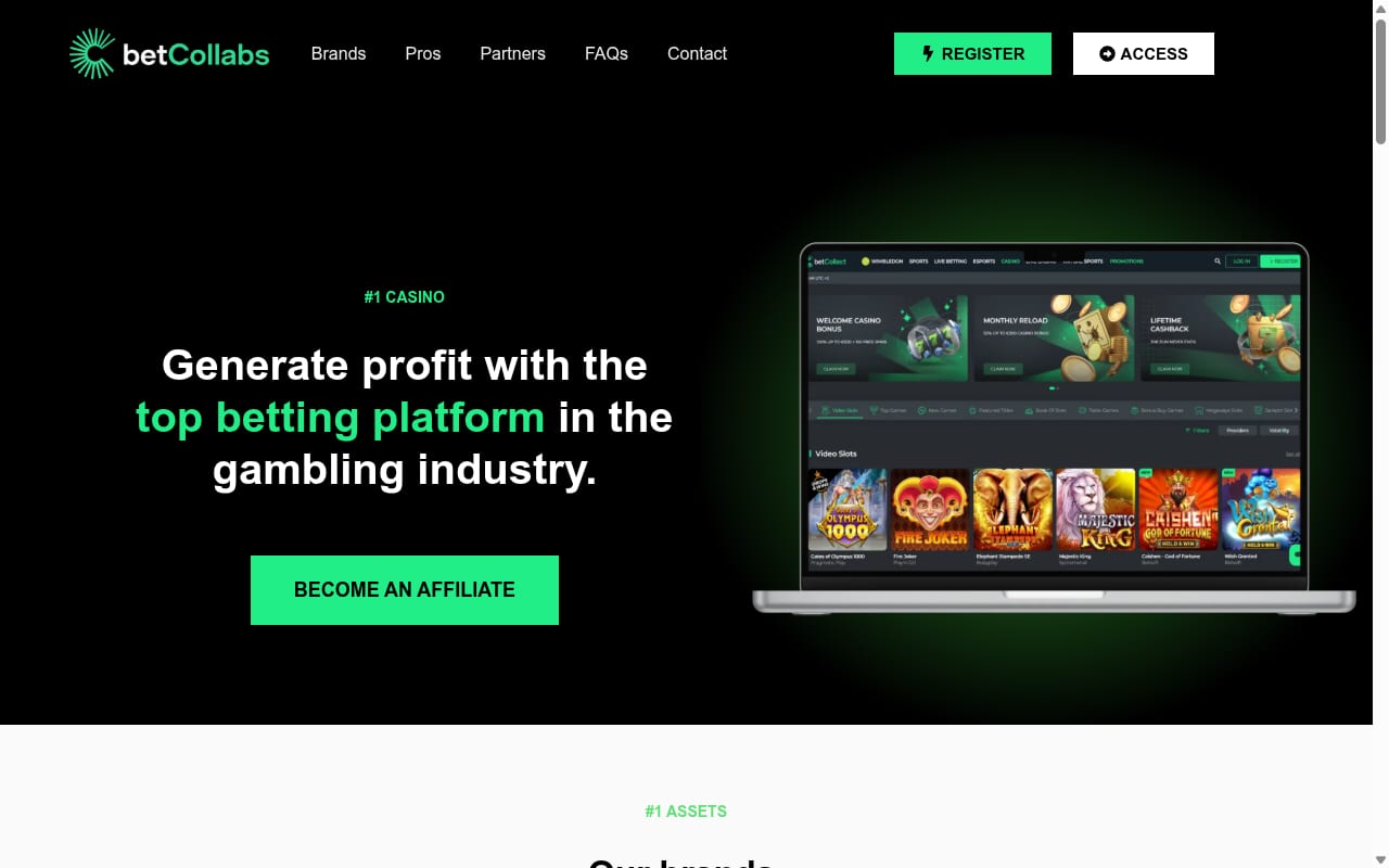 Betcollabs website screenshot