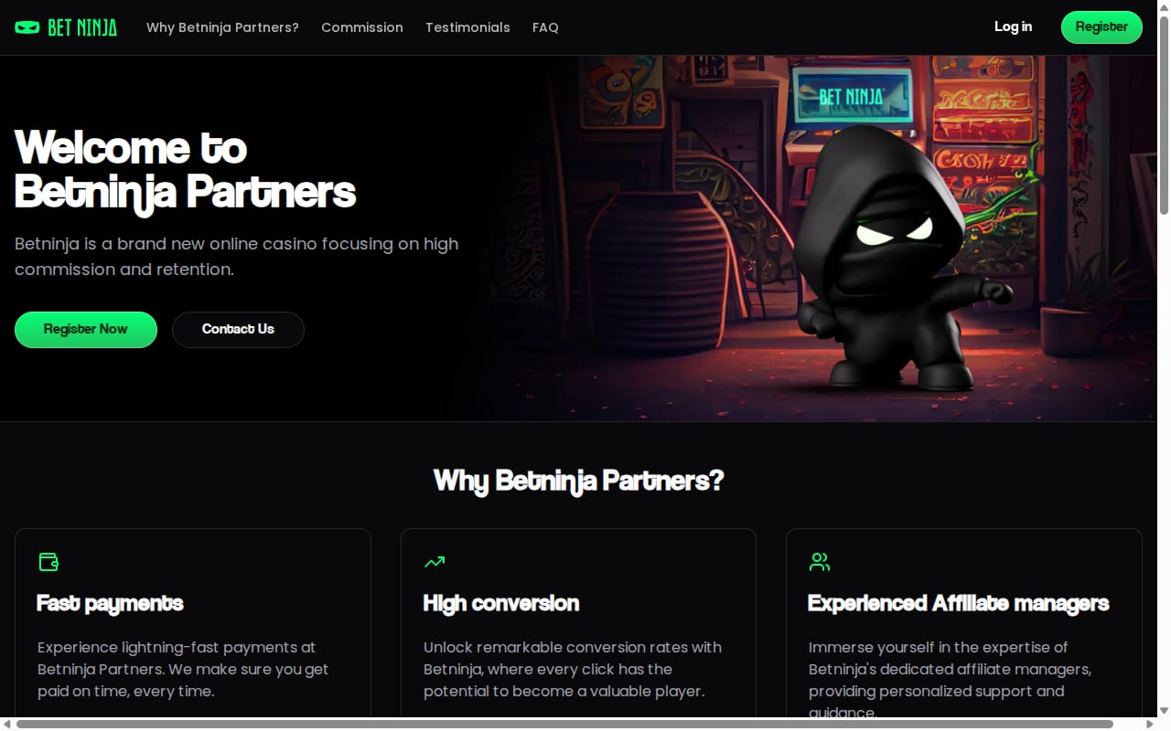Betninja Partners 網站截圖