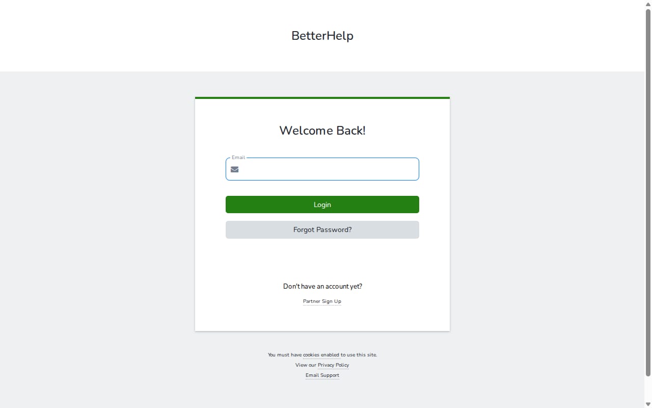 Betterhelp.com Referral Program website screenshot