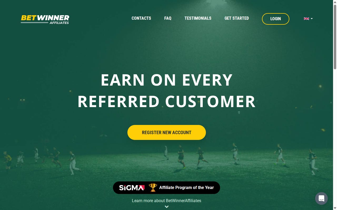 BetWinner Affiliates website screenshot